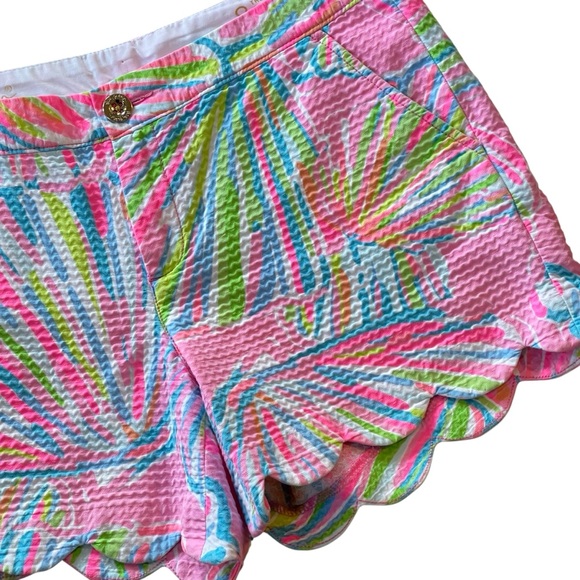Lilly Pulitzer The Buttercup Short Sz 8 Scallop Hem Pink Blue Shells Print - Picture 10 of 11